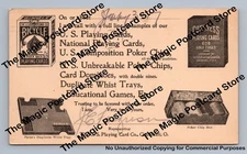 US Playing Card Co. Advertising Postal Card Cincinnati Poker Chips Bicycle 1917