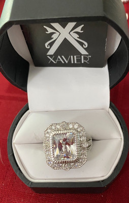Xavier 6.44ct Absolute Sterling Silver Octagon Ring, Size 9