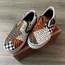 NUEVO EN CAJA Vans Dálmata Animal Mezcla Leopardo Cuadros Slip On Zapato de Skate Talla 3 Niño Pequeño