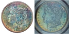 1878-S PCGS MS63 MORGAN $ MUTICOLOR SHINY RAINBOW TONING (VIDEO} **