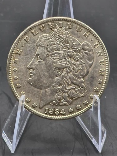 1884 Morgan Silver Dollar-Very Fine Details