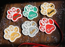 Personalized Dog Paw  Cat Paw Ornament - Custom Pet Christmas Ornament