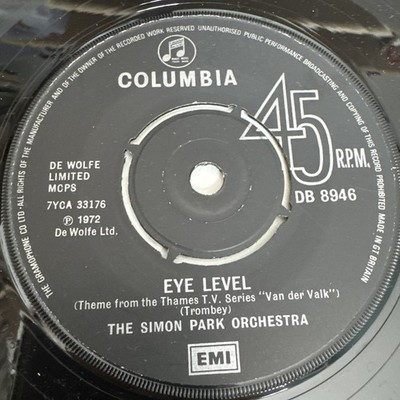 The Simon Park Orchestra - Eye Level 7'' Vinyl Single Record