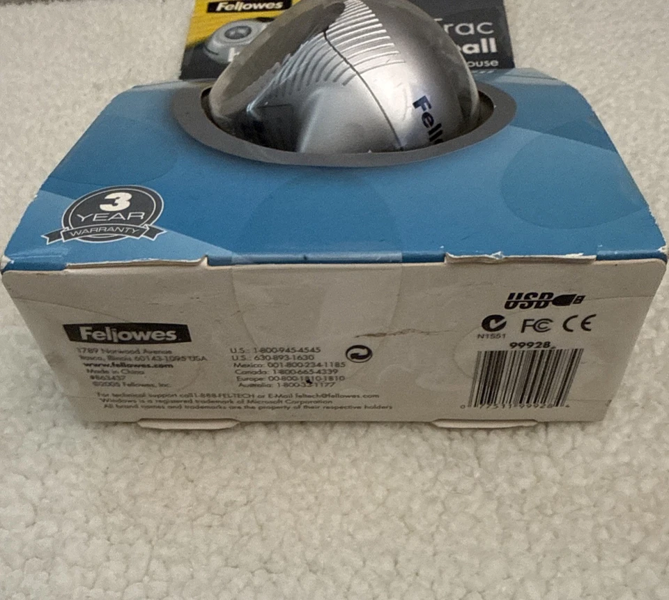 Fellowes 99928 FDM-G60 Micro Trac Handheld Trackball Mouse - New Sealed in Box  - Image 3 of 4