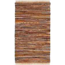 Rag Rug Gold/Multi Doormat 3 Ft. X 5 Ft. Striped Speckled Area Rug