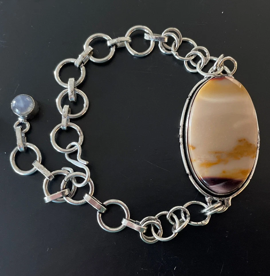 Mookaite Gemstone bracelet 22cm -Sterling Silver 925 plated-New - Image 3 of 4