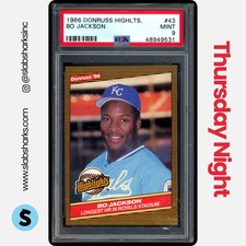 1986 DONRUSS HIGHLIGHTS #43 BO JACKSON RC ROOKIE PSA 9