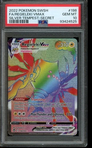 PSA 10 GEM MINT Pokemon Regieleki VMAX Silver Tempest Secret 198/195