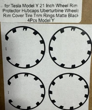 Tesla Model Y 21” Wheel Rim Curb Rash Guard Protector Ring Uberturbine set of 4)