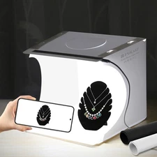 Mini Light Box, 9" Photography Table Top Light Box 20 LED Portable Photo Studio