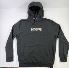 Ellesse Black Pullover Hoodie Mens Medium Logo Streetwear Sweatshirt