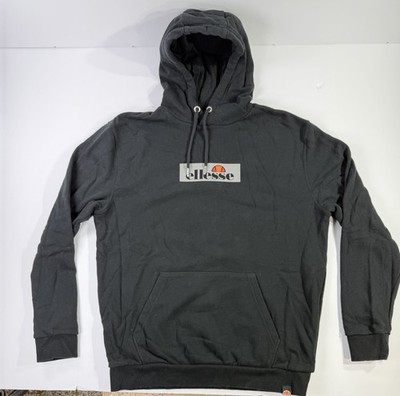 Ellesse Black Pullover Hoodie Mens Medium Logo Streetwear Sweatshirt
