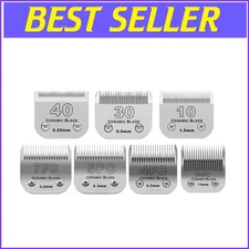 Premium 7-Pack Detachable Ceramic Dog Grooming Clippers - Compatible with Andis