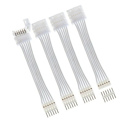 Litcessory 6-Pol Verlängerungskabel 50 mm 4er Set Weiß Standard V3