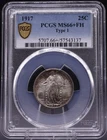 1917 Type 1 Standing Liberty Quarter PCGS MS66+ FH Light Golden Toned