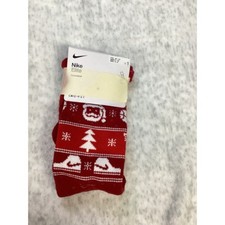 Nike Elite Basketball Socks Youth 5y-7y Holiday Christmas Santa SX7866-687