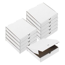 10pcs Pizza Box 8 x 8 Inches Cowhide Paper Square Mini Pizza Boxes White