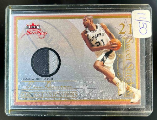 2004-05 Fleer Sweet Sigs Tim Duncan Stitches Patches #11/50 Spurs