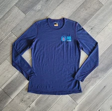 Icebreaker 200 Shirt L Purple Blue Merino Wool Base Layer Poison Spider Moab