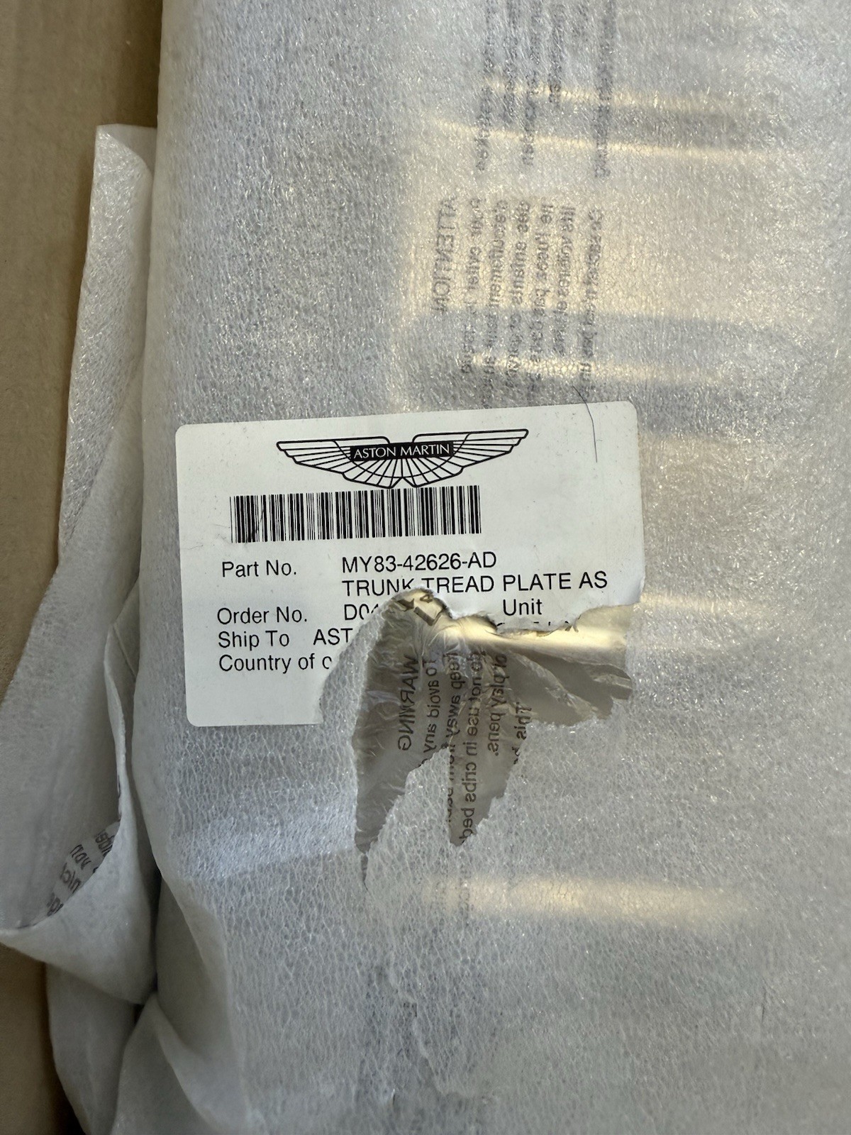 Rear Trunk Lid Lock Cover Trim Aston Martin Dbx 20-24 OEM New