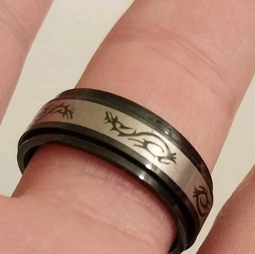 Spinner Ring - Black Stainless Steel - Mens Size 11.25 - Image 4 of 4