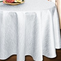 Tischdecke Oval 160X220 Jacquard Tischtuch Tafeltuch Unterdecke TischwäSche Weiß