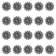 30 Sets Sunflower Rivets Leather Antique Silver Studs Flower 19.5x5.5mm Craft