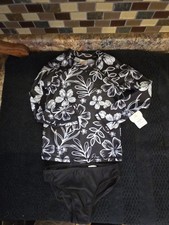 Wonder Nation Girls 2 Piece Swim Suit Long Sleeve,Rashguard Size Small 6-6X NWT