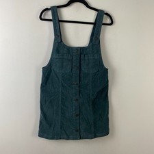 American Eagle Corduroy Dress Womens Small Teal Overalls Pinafore Jumper 70s 80s