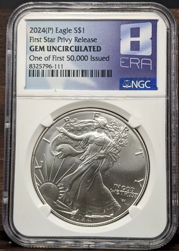 2024 Silver Eagle NGC GEM BU Star Privy 1 of 50,000