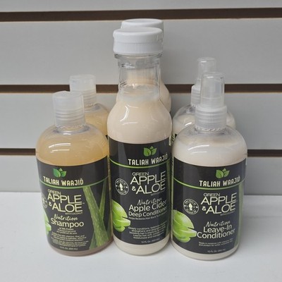 Taliah Waajid Green Apple & Aloe Shampoo, Deep & Leave-In Conditioner 12/8 oz