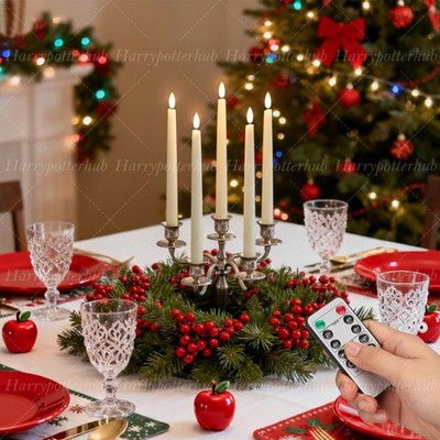 6/12PCS Set Stabkerzen LED Kerzen flackernd mit Timer Fernbedienung Weihnachten