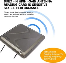 UHF 9m Long Range Outdoor IP67 9dbi Antenna USB RS485 Wiegand Integrated Reader