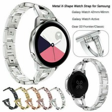 Bling Watch Band for Samsung Galaxy Watch Active 2 44/40mm Stainless Steel Strap