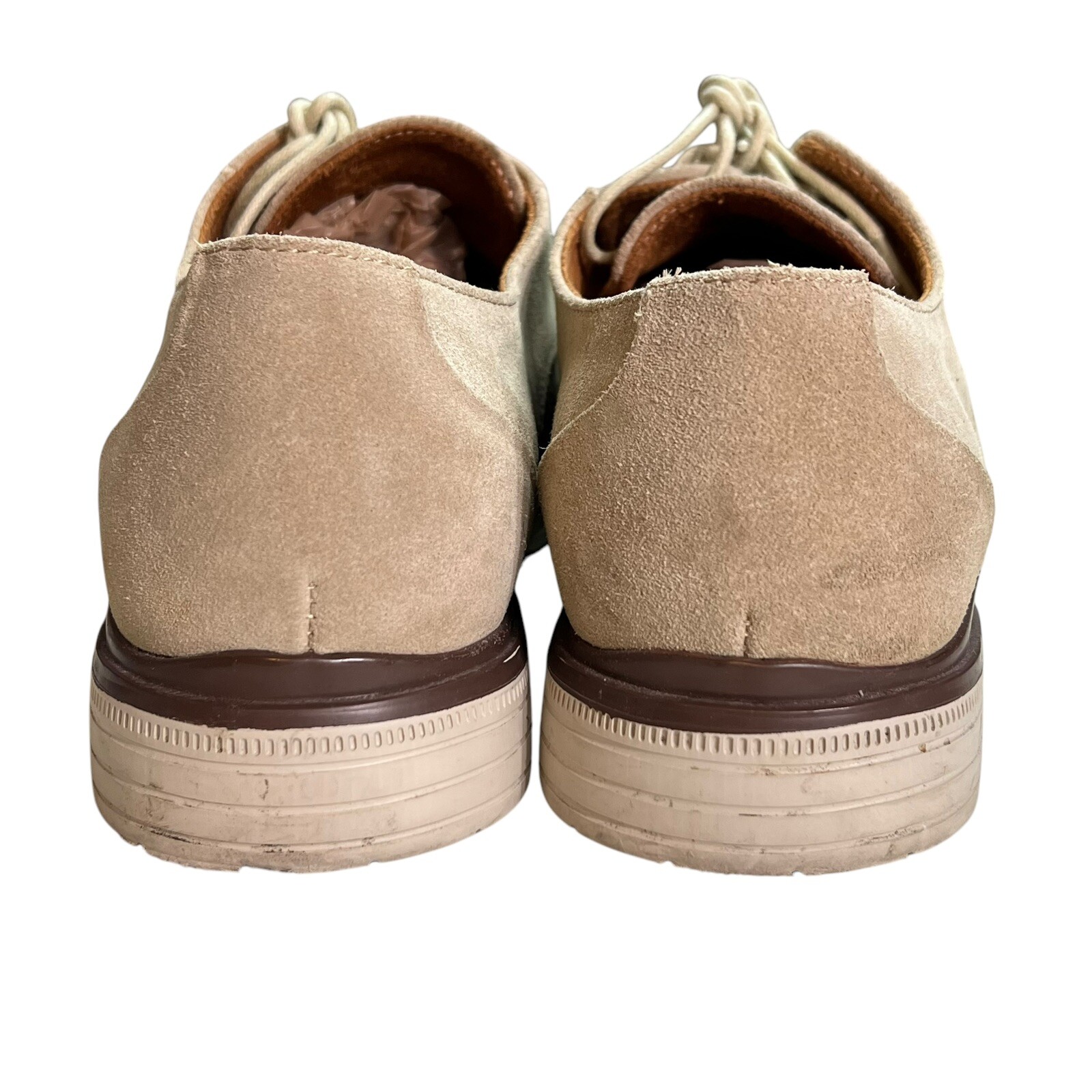 SAOLA Scarpe Stacy Adams Tayson punta liscia stringate uomo 9 5M scamosciate beige derby Oxford