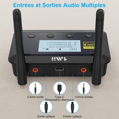 B03Pro+ Transmetteur Recepteur Bluetooth 5.3 Certifié LDAC pour TV Home Stere... - Photo 8/9