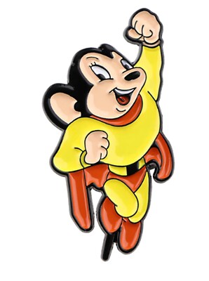 Mighty Mouse Cartoon Character Metal Enamel 1 Inch Tall Pin