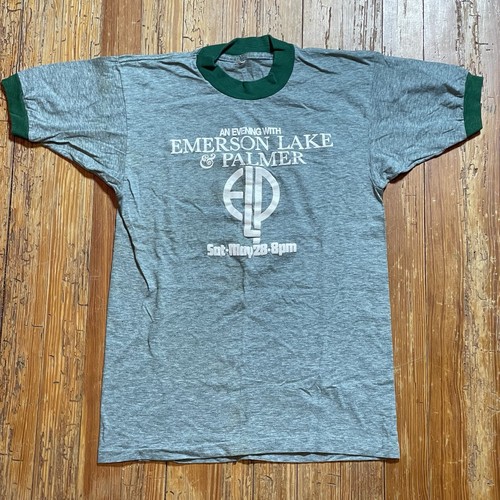 Vintage 70s Emerson Lake Palmer Shirt ELP Band Tour Rock Prog Cincinnati Ringer - Picture 2 of 9