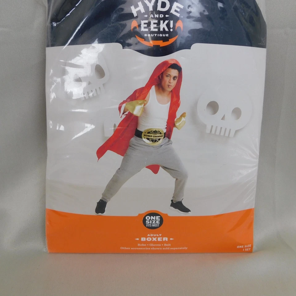 Adulto OS Luchador Campeón Mundial Boxeador Halloween Disfraz Bata Guantes Cinturón #4200 Foto 3 de 4