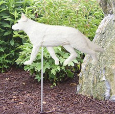 German Shepherd Outdoor Garden Sign Hand Painted Figure White