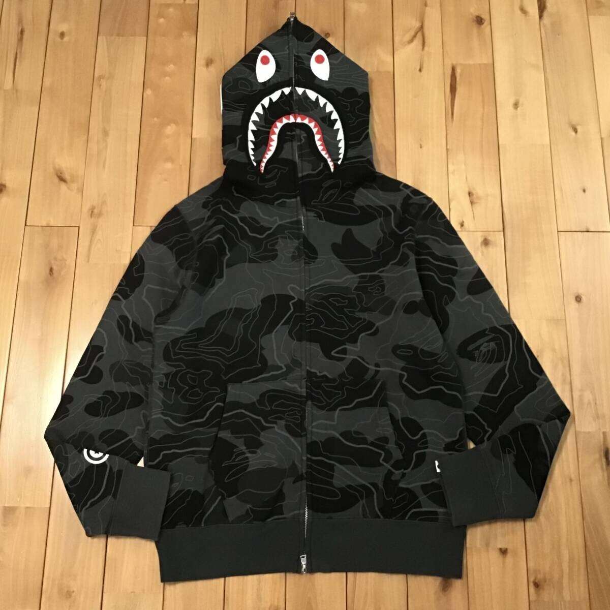 トップス LAYERED LINE CAMO SHARK FULL ZIP HOODIE Buy BAPE Layered Line camo Shark Full Zip Hoodie 'Beige