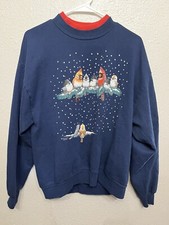 Vintage Sweatshirt Cottage Grandma Core Red Cardinals Bird Feeder Large