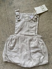 NEW ZARA BOW TIE OVERALLS ROMPER 9-12M
