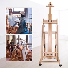 High Quality Large Artist Painters Red Beech Wood Easel Floor Stand W/Caster 91"