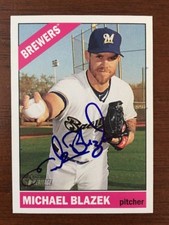 MICHAEL BLAZEK 2015 TOPPS HERITAGE AUTOGRAPHED SIGNED AUTO BASEBALL CARD 601 BRE