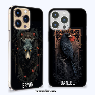 Personalisierte Gothic Handyhülle Name Silikon Cover für iPhone 11 12 13 14 15 XR