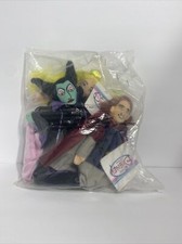 Disney Store Sleeping Beauty Maleficent Prince Phillip Bean Bag Plush Set Sealed