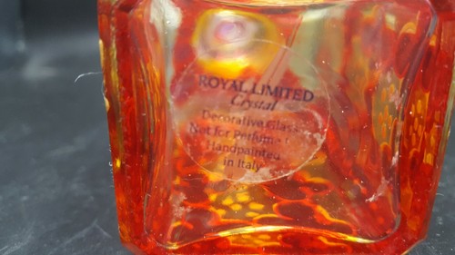 Vintage Royal Limited Crystal Hand Painted Red And Gold Glass Perfume Bottle - Picture 5 of 5
