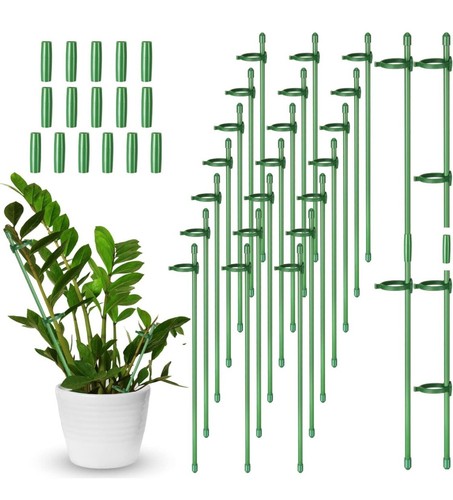 30 Pcs Adjustable Plant Support Stakes Garden Single Stem Support Stake Plant Ca