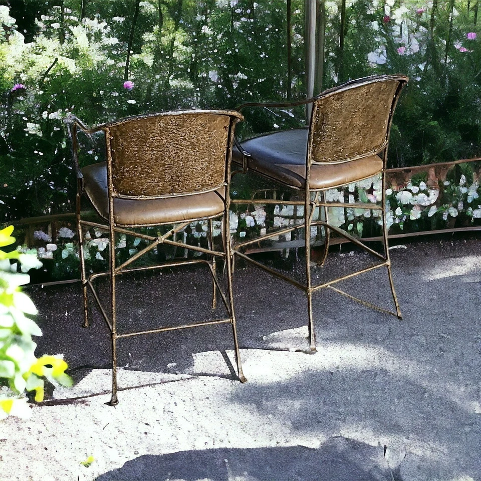 Vintage 1960s Hand-Forged Sculptural Chairs Rustic Iron Accent Chair - 2 Avail - Image 4 of 4